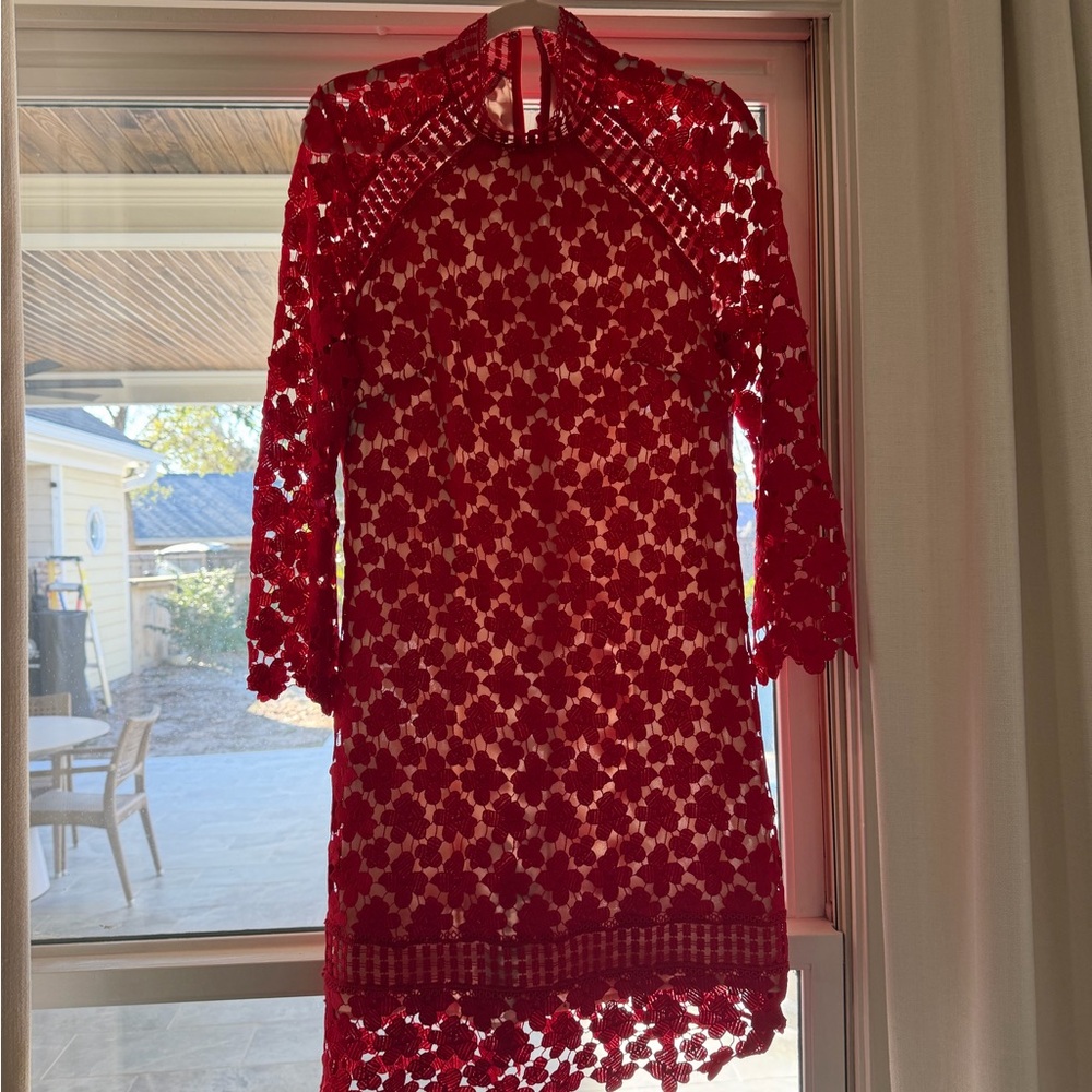 Shoshanna Red Lace Dress